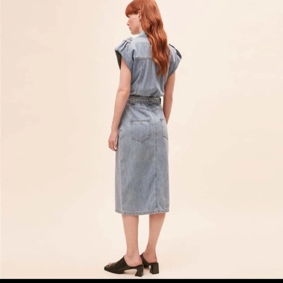 NWT Suncoo Paris Conny Midi Denim Dress 
size T3 or Large - Picture 5 of 12